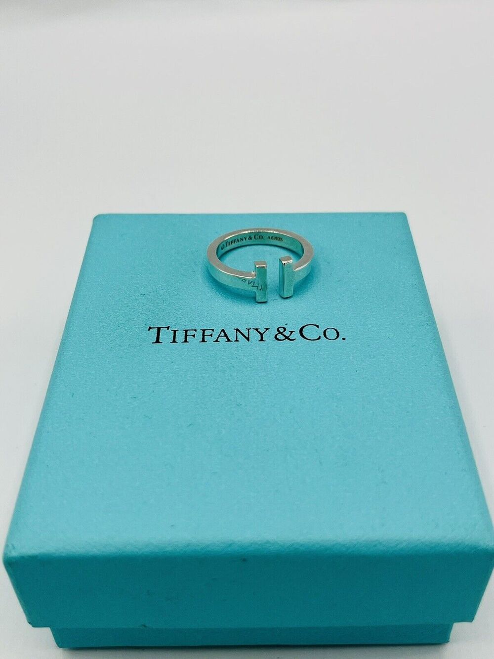 Tiffany & Co. T Square Ring in Sterling Silver Size 8.5
